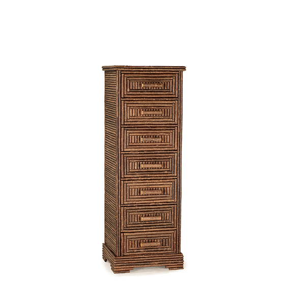Rustic Seven Drawer Chest #2099 shown in Natural Finish (on Bark)