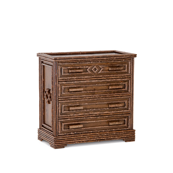 Rustic Four Drawer Chest #2138 shown in Natural Finish (on Bark)
