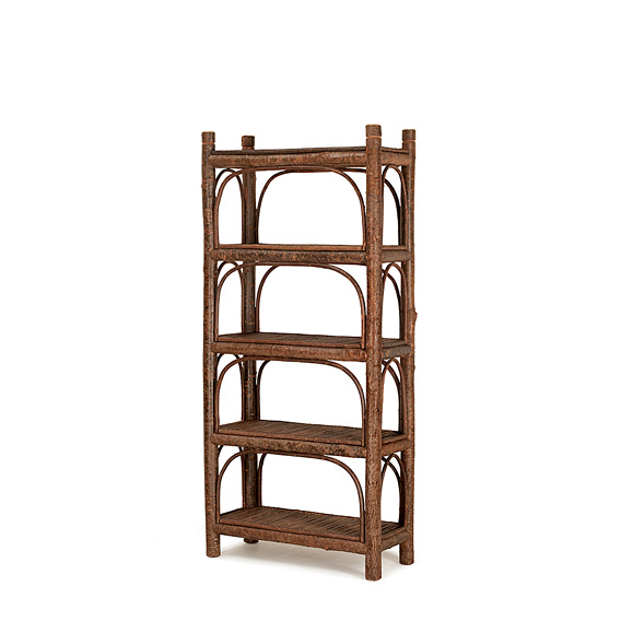 Rustic Five Tier Etagere #2164 shown in Natural Finish (on Bark)