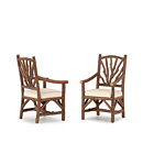 Rustic Dining Arm Chair #1402 shown in Natural Finish (on Bark) La Lune Collection