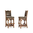 Rustic Bar Stool #1394 w/Tight Upholstered Back (Shown in Natural Finish) La Lune Collection
