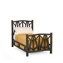 Rustic Bed Twin #4038 shown in Ebony Premium Finish (on Bark) La Lune Collection