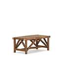 Rustic Woven Leather Bench #1147 shown in Natural Finish (on Bark) La Lune Collection