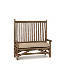 Rustic Deacon's Bench #1149 with Optional Loose Seat Cushion shown in Kahlua Premium Finish (on Peeled Bark) La Lune Collection