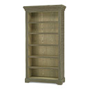 Rustic Five Shelf Bookcase #2078 with Optional Oak Interior & Shelves shown in Sage Premium Finish (on Bark) La Lune Collection
