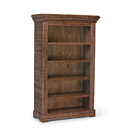 Rustic Four Shelf Bookcase #2080 with Optional Oak Interior & Shelves shown in Natural Finish (on Bark) La Lune Collection