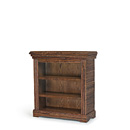Rustic Two Shelf Bookcase #2084 with Optional Oak Interior & Shelves shown in Natural Finish (on Bark) La Lune Collection