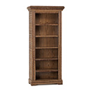 Rustic Five Shelf Bookcase #2500 (shown in Natural Finish with Optional Oak Interior) La Lune Collection
