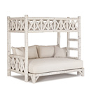 Rustic Bunk Bed (Ladder Right) #4254R (shown in Antique White Finish on Bark) La Lune Collection