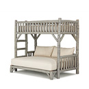 Rustic Bunk Bed Twin/Full (Ladder Left) #4255L (Shown in Pewter Finish) La Lune Collection