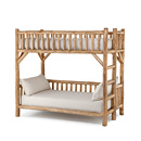 Rustic Bunk Bed (Ladder Right) #4258R shown in Pecan Premium Finish (on Peeled Bark) La Lune Collection