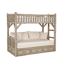 Rustic Bunk Bed with Drawers Twin/Twin (Ladder Right) #4626R (shown in Taupe Finish on Bark) La Lune Collection