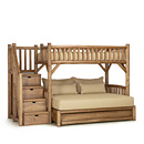 Rustic Bunk Bed w/Trundle & Stairs #4696L (XL-Twin/Queen/Twin & Stairs Left) Shown in Pecan Finish La Lune Collection