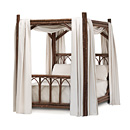 Rustic Canopy Bed Queen #4150 shown in Natural Finish (on Bark) La Lune Collection