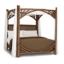 Rustic Canopy Bed King #4282 (Shown in Natural Finish with Optional Upholstered Headboard) La Lune Collection