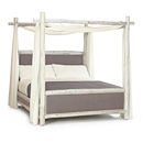 Rustic Canopy Bed King #4546 (Shown in Whitewash Finish) La Lune Collection