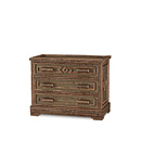 Rustic Three Drawer Chest #2136 shown in a Custom Finish - Willow in Natural Finish (on Bark) with Custom Color Pine Background La Lune Collection
