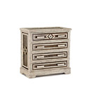 Rustic Four Drawer Chest #2138 shown in a Custom Finish - Dark Pine with Willow in Sandstone Prem. Finish (on Bark) La Lune Collection