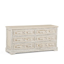 Rustic Six Drawer Dresser #2190 shown in Antique White Finish (on Bark) La Lune Collection
