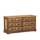Rustic Six Drawer Dresser #2190 shown in a Custom Finish -  Light Pine with Willow in Natural Finish (on Bark) La Lune Collection