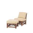 Rustic Armless Club Chair #1172 & Ottoman #1173 shown in Natural Finish (on Bark) La Lune Collection