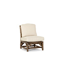 Rustic Armless Club Chair #1172 shown in Kahlua Premium Finish (on Peeled Bark) La Lune Collection