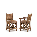 Rustic Counter Stool #1644 & Counter Stool w/Arms #1645 w/Woven Reed Back (Shown in Natural Finish) La Lune Collection