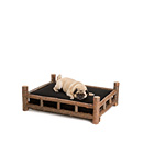 Rustic Dog Bed #5152 shown in Natural Finish (on Bark) La Lune Collection