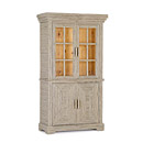 Rustic Hutch with Glass Doors #2066 (Shown in a Custom Finish - Light Pine with Willow in Taupe Finish) La Lune Collection