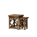 Set of Two Nesting Tables #3425 (Shown in Kahlua Finish with Optional Medium Cedar Plank Tops)  La Lune Collection