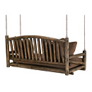 Rustic Porch Swing #1233 shown in Kahlua Premium Finish (on Peeled Bark) La Lune Collection