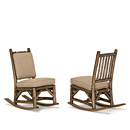 Rustic Rocking Chair with Tie-On Back Pad #1197 & Rocking Chair #1195 (Shown in Kahlua Finish with Optional Loose Seat Cushions) La Lune Collection