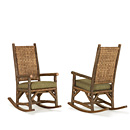 Rustic Rocking Chair #1642 with Woven Reed Back and Optional Loose Cushion (Shown in Natural Finish) La Lune Collection