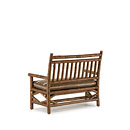 Rustic Settee #1201 with Optional Loose Seat Cushion shown in Natural Finish (on Bark) La Lune Collection