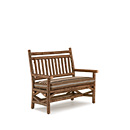 Rustic Settee #1201 with Optional Loose Seat Cushion shown in Natural Finish (on Bark) La Lune Collection