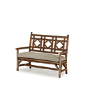 Rustic Settee #1292 with Optional Loose Seat Cushion shown in Kahlua Premium Finish (on Peeled Bark) La Lune Collection