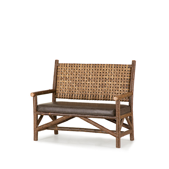 Rustic Settee with Woven Reed Back #1640 (Shown in Natural Finish)