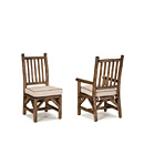 Rustic Dining Side Chair #1204 & Dining Arm Chair #1206 w/Optional Loose Seat Cushions shown in Kahlua Finish (on Peeled Bark) La Lune Collection