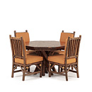 Rustic Dining Side Chair #1208 w/Tie-on Back Pads & Opt Loose Seat Cushions (shown in Natural Finish) & Table #3104 w/Opt Cedar Top La Lune Collection