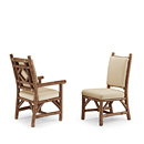 Rustic Dining Arm Chair #1290 & Dining Side Chair #1288 w/Optional Tie-On Back Pad (shown in Natural Finish on Bark) La Lune Collection