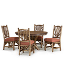 Rustic Dining Side Chair #1400 w/Opt Loose Cushions (Shown in Kahlua Finish) and Custom Table #3091 La Lune Collection