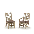 Rustic Dining Side Chair #1400 and Dining Arm Chair #1402 with Optional Loose Seat Cushions (Shown in Taupe Finish) La Lune Collection