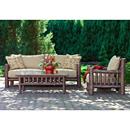 Rustic Coffee Table #3466 shown with Sofa #1280 and Club Chair #1276 - Items shown in Natural Finish (on Bark) La Lune Collection