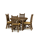 Rustic Dining Table #3033 & Custom Side Chairs (shown in Kahlua Finish with Optional Cedar Top) La Lune Collection