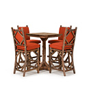 Rustic Bar Table #3049 w/Opt Medium Cedar Top & Barstool #1298 w/Opt Loose Cushions (Shown in Natural Finish)  La Lune Collection