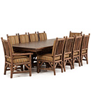 Rustic Dining Table #3076 & Side Chairs #1208 & Arm Chairs #1210 w/Opt Loose Seat Cushions (Natural Finish w/Medium Cedar Top) La Lune Collection