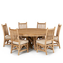 Rustic Dining Table #3093  (Shown in Pecan Finish w/Opt Light Cedar Top, Side Chairs #1204 w/Opt Loose Seat Cushions) La Lune Collection