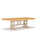 Rustic Trestle Dining Table #3121 (Shown in Sandstone Finish with Light Pine Top) La Lune Collection