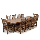 Rustic Trestle Dining Table w/Opt Cedar Top #3123 & Chairs #1204 & #1206 w/Opt Loose Cushions (Shown in Natural Finish) La Lune Collection