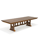 Rustic Trestle Dining Table with Optional Medium Cedar Top #3123 (Shown in Natural Finish) La Lune Collection